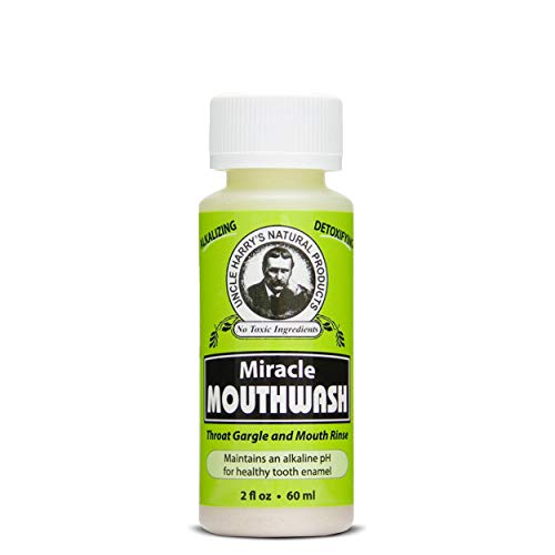 Uncle Harry's Natural Alkalizing Miracle Mouthwash | Adult & Kids Mouthwash for Bad Breath | pH Balanced Oral Care Mouth Wash & Mouth Rinse (2 fl oz)