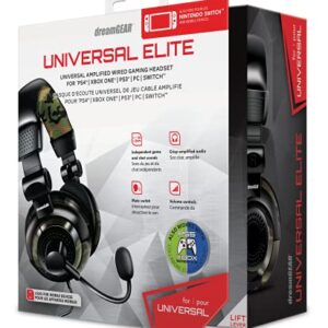 dreamGEAR Universal Elite Amplified, Wired Stereo Gaming Headset for PS4, Xbox One, PS3, Xbox 360, Wii, WiiU, and Even PC,DGUN-2574