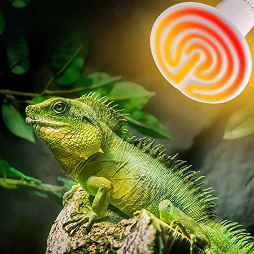 Reptile Heat Lamp Bulb -60W Ceramic Heat Emitter No Harm No Light Infrared Heater Lamp for Chicken Coop Lizard Aquarium Snake Outside Dogs Brooder 110V,White