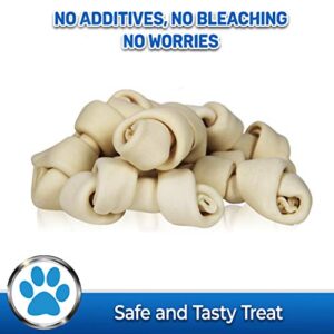 PET MAGASIN Natural Rawhide Bones Chewing Dog Treats, 10-Pack (Small (4-5 Inch))