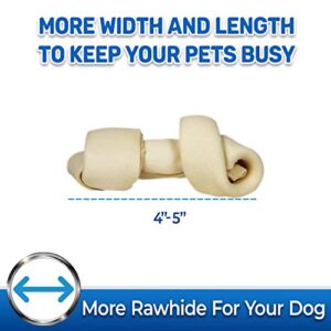 PET MAGASIN Natural Rawhide Bones Chewing Dog Treats, 10-Pack (Small (4-5 Inch))