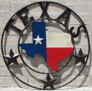 ll home metal texas map circle by ll home