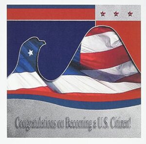 congratulations on becoming a u.s. citizen, flag eagle - greeting card, 6 x 6 inches, single (gc_40424_5)