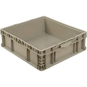 monoflo global industrial straight wall container solid gray, 24 x 22 x 7