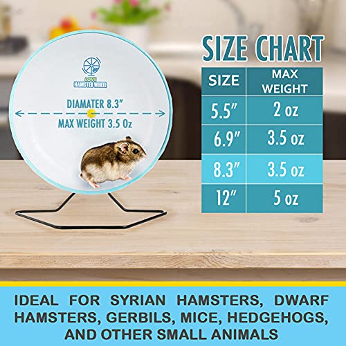 Hamster Wheel 8” Pet Comfort Exercise Wheel Large and Easy Attach to Wire Cage for Hamsters Gerbils Chinchillas Hedgehogs Mice and Other Small Animals - Premium PP Material Blue