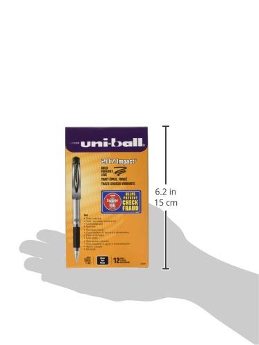 Sanford Brands Uni-Ball 207 Impact Gel Black Pen, (Pack of 12)