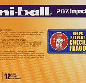 Sanford Brands Uni-Ball 207 Impact Gel Black Pen, (Pack of 12)