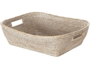kouboo 1060077 la jolla shelf storage basket, white-wash