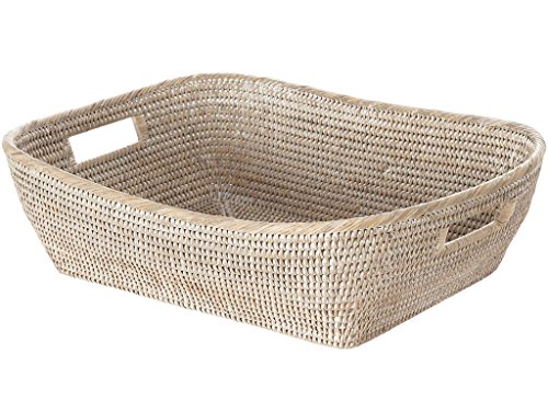 KOUBOO 1060077 La Jolla Shelf Storage Basket, White-Wash