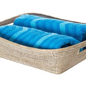 KOUBOO 1060077 La Jolla Shelf Storage Basket, White-Wash