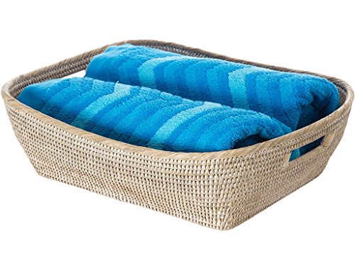 KOUBOO 1060077 La Jolla Shelf Storage Basket, White-Wash