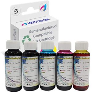 hotcolor 910 ink cartridges ink refill kit for hp printers for hp 910 ink cartridge for hp officejet 8025 8035 8028 8022 8020 black color ink cartridge 5x100ml (2bk 1c 1m 1y)