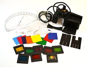 student optics kit - light box & 27 optical components - eisco labs