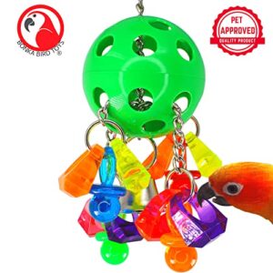 Bonka Bird Toys 1938 Paci Pull Colorful Pacifier Ring Acrylic Parrot Parrotlet Budgie Quaker African