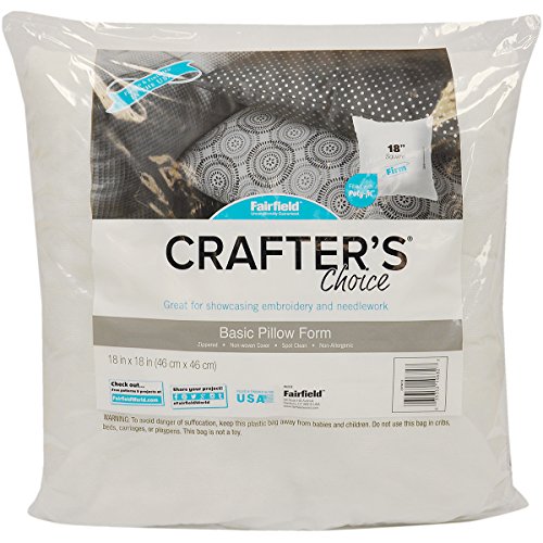 Fairfield Crafters Choice Square Pillow x 18in 4ct, 18" x 18" - Pack of 1, White