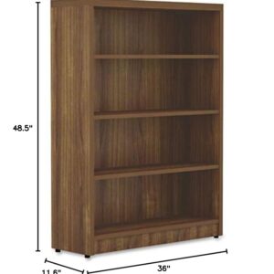 Lorell Chateau Walnut Bookshelf, 36" x 11.6" x 48.5"