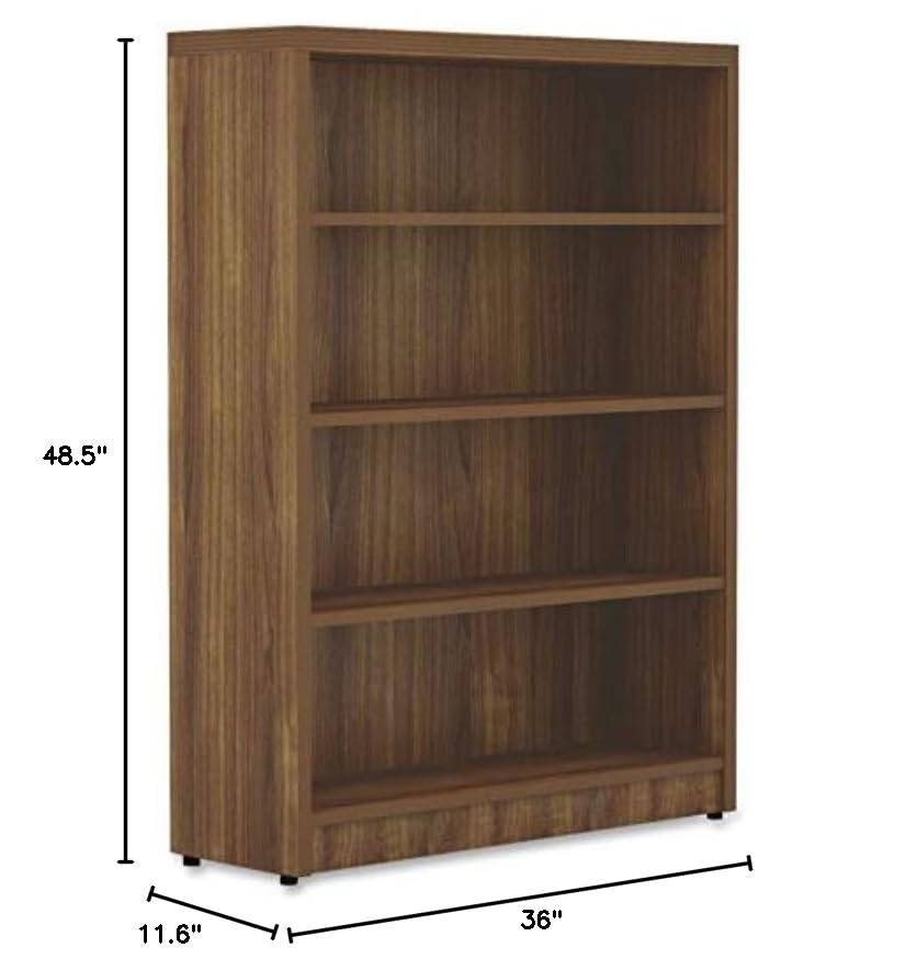 Lorell Chateau Walnut Bookshelf, 36" x 11.6" x 48.5"