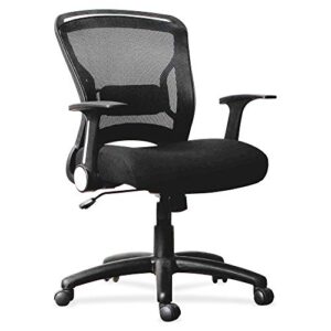 lorell flipper arm mid-back chair, 39.6" x 27.8" x 28", black