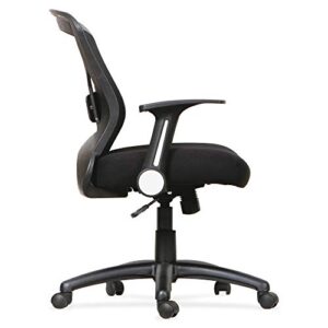 Lorell Flipper Arm Mid-Back Chair, 39.6" x 27.8" x 28", Black