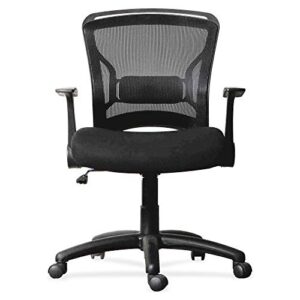 Lorell Flipper Arm Mid-Back Chair, 39.6" x 27.8" x 28", Black