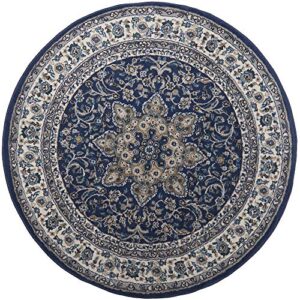 Home Dynamix Tremont Magnolia Rug, 39" Round, Navy/Ivory