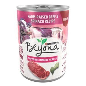 purina beyond farm-raised beef and spinach in gravy grain free wet dog food - (12) 12.5 oz. cans