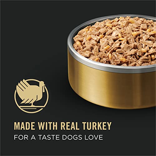 Purina Pro Plan Senior Dog Food Wet Gravy, BRIGHT MIND 7+ Turkey and Brown Rice Entree - (8) 10 oz. Tubs