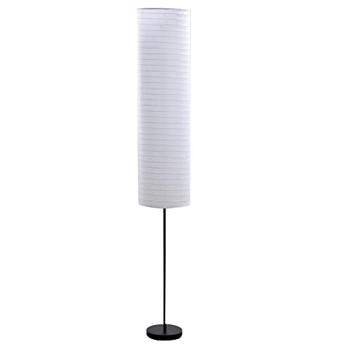 Catalina 18583-000 Modern 2-Light Zen Stick Floor Lamp with Rice Paper Shade, 70", Black Classic