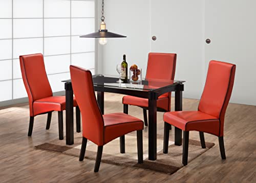 Kings Brand Furniture Upholstered Parson Chair (Set of 2), Red