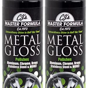 Original CJs Master Formula Metal Gloss Detail Polish 2 Pack 12oz Bottles Extraordinary Shine for Aluminum, Chrome, Brass, Stainless Steel and More