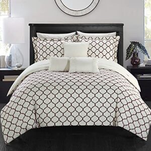 Chic Home 10 Piece Dorothy Comforter Set, King, Beige