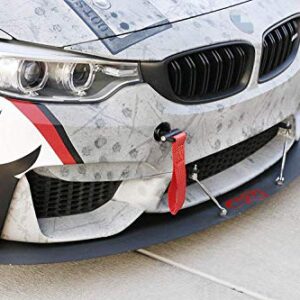 iJDMTOY Track Racing Style Red Tow Strap Compatible With BMW 1 3 5 Series X5 X6 & MINI Cooper (E36 E39 E46 E82 E90 E91 E92 E93 E70 E71 R50 R51 R52 R53 R55 R56 R57 R58 R59), Tow Hole Mount Nylon Loop