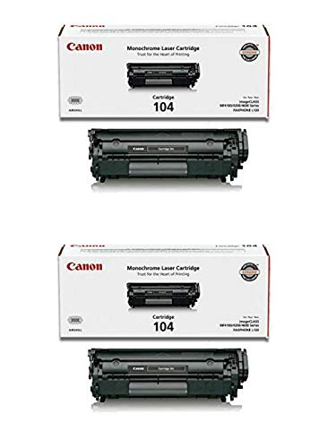 Canon 104 Original Toner Cartridge, Black, 2 Pack