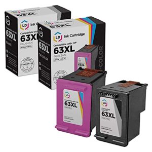ld products remanufactured ink cartridge replacement for hp 63xl high yield (1 black, 1 color, 2-pack)