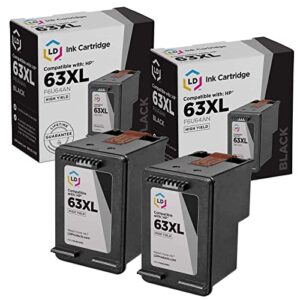 ld products remanufactured ink cartridge replacement for hp 63xl f6u64an high yield (black, 2-pack)
