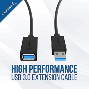 SABRENT 22AWG USB 3.0 Extension Cable A Male to A Female [Black] 3 Feet (CB-3030)