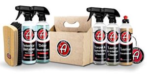 adam's elite interior 6 pack - includes 6 iconic interior car cleaning products for total interior car detailing | accessories, leather car seat cleaner, carpet upholstery, dash, vinyl, air freshener