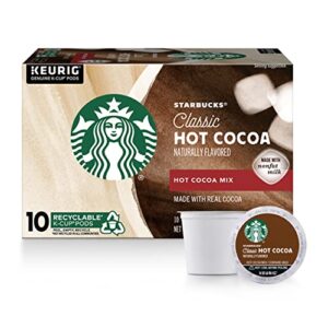 starbucks hot cocoa k-cup coffee pods — hot cocoa for keurig brewers — 1 box (10 pods)