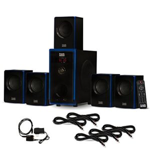 acoustic audio aa5102 bluetooth 5.1 speaker system with optical input and 5 extension cables