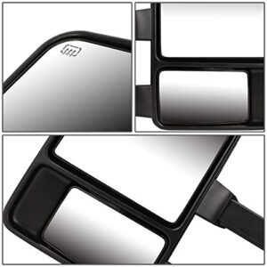 Powered+Heated+Amber LED Signal Towing Mirrors Compatible with Ford F250-F550 Super Duty 08-16, Driver and Passenger Side, Black Cover