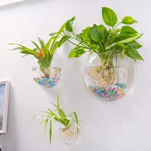 PRUGNA Wall-Hanging Fish Bowl Acrylic Wall-Mounted Plant Pot 1 Gallon Fish Tank 11.5-inches Decoration Planter