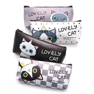 Set of 4 - ZICOME Adoarable Cat Style Memories Pastorable Pencil Case Coin Makeup Bag Purse Case