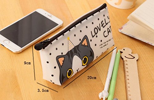 Set of 4 - ZICOME Adoarable Cat Style Memories Pastorable Pencil Case Coin Makeup Bag Purse Case