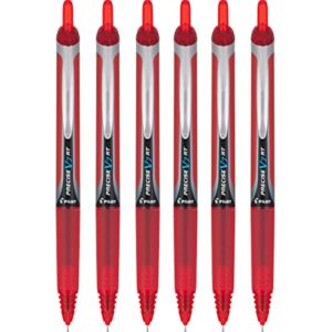pilot precise v7 rt retractable rolling ball pens, fine point, red ink, 6 pack