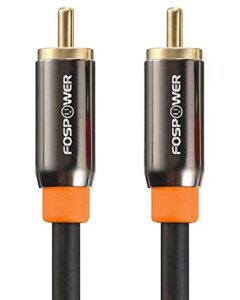 fospower (6 feet digital audio coaxial cable [24k gold plated connectors] premium s/pdif rca male to rca male for home theater, hdtv, subwoofer, hi-fi systems