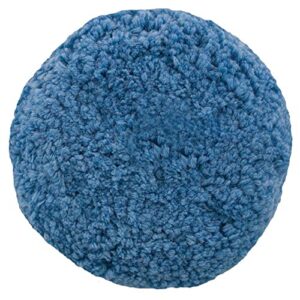 presta blue blended wool soft polish pad - 9” single-sided hook & loop / 1.5” thick wool pile / removes swirls from fresh paint (890144)