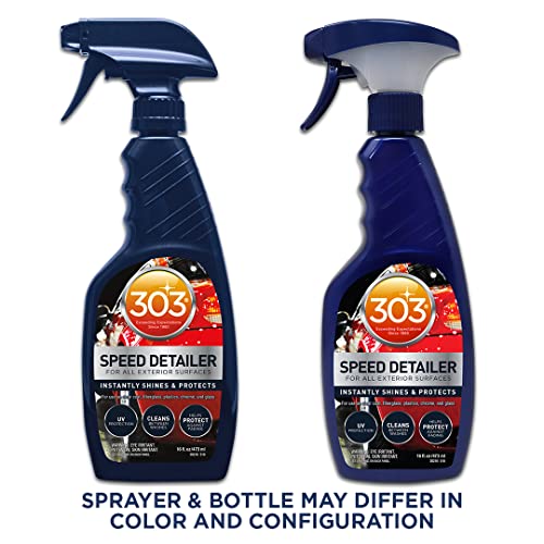 303 Speed Detailer - For All Exterior Automotive Surfaces - Instantly Shines And Protects Paint - Cleans Between Washes - UV Protection, 16 fl. oz. (30216CSR) Packaging May Vary