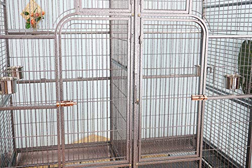 Double Cage with Center Divider for Bird Parrot Aviary W64xd32xh73