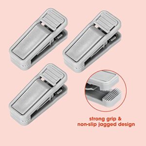 HOUSE DAY 20 Pack Plastic Finger Clips for Hangers, Grey Pants Hanger Clips, Strong Pinch Grip Clips for Use with Slim-line Clothes Hangers, Clips for Velvet Hangers