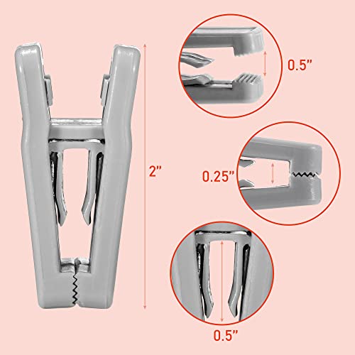 HOUSE DAY 20 Pack Plastic Finger Clips for Hangers, Grey Pants Hanger Clips, Strong Pinch Grip Clips for Use with Slim-line Clothes Hangers, Clips for Velvet Hangers